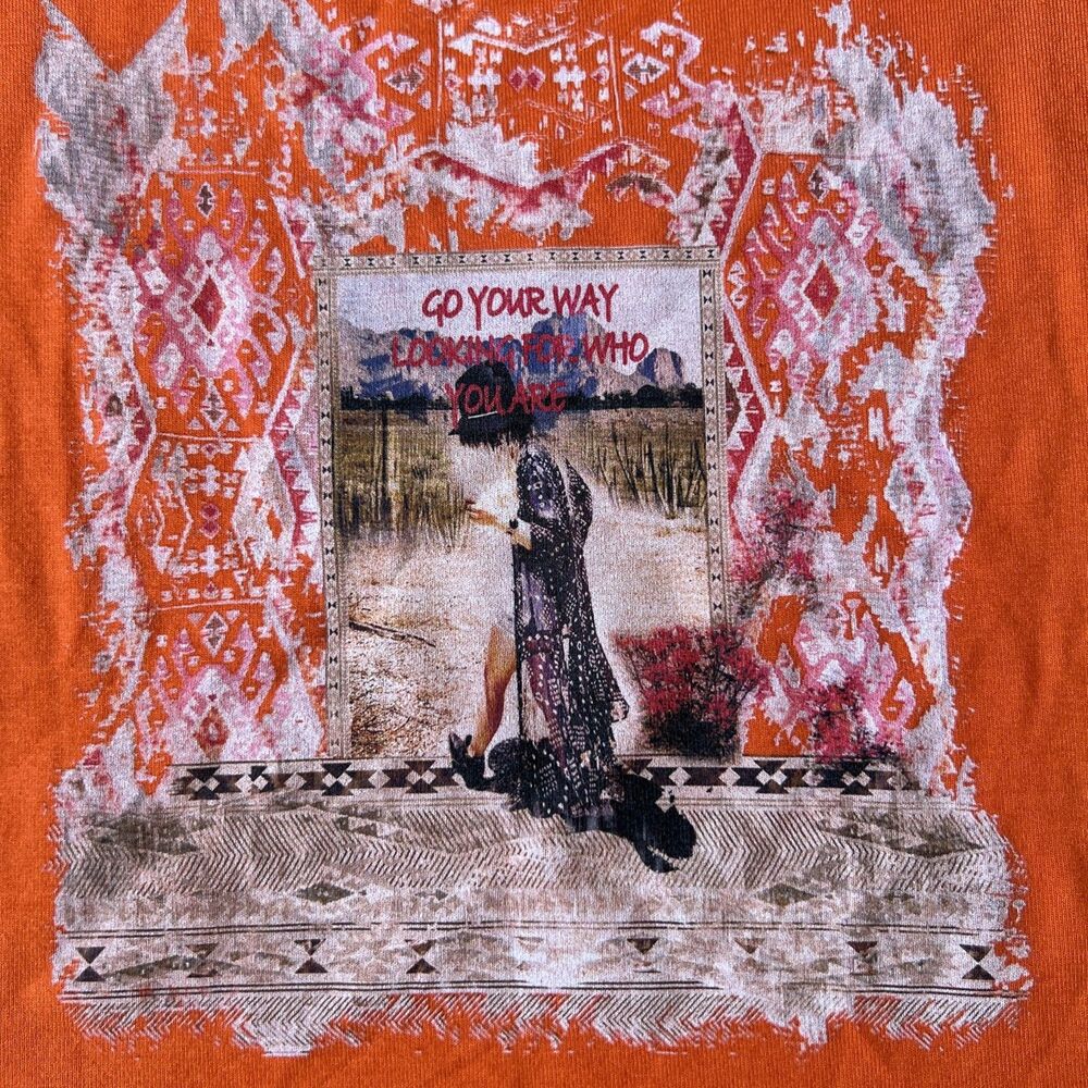 MASSIMO REBECCHI M Orange Tank Top ”GO YOUR WAY LOOKING FOR WHO YOU ARE” NWT